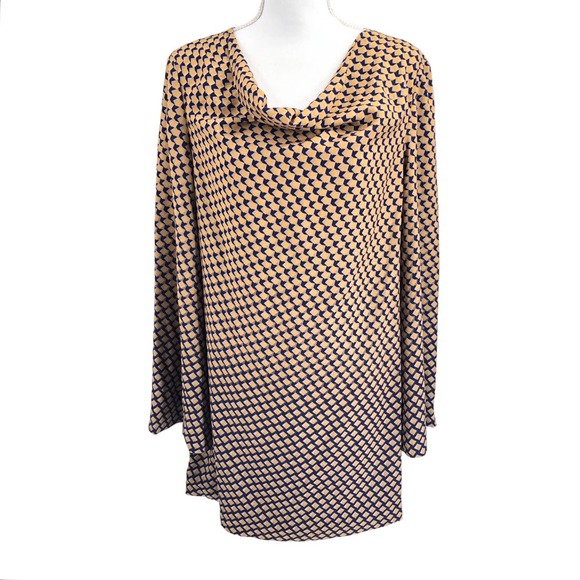 C/MEO COLLECTIVE Womens Size Small Geometric Retro Bell Sleeve Draped Dress - Picture 1 of 9
